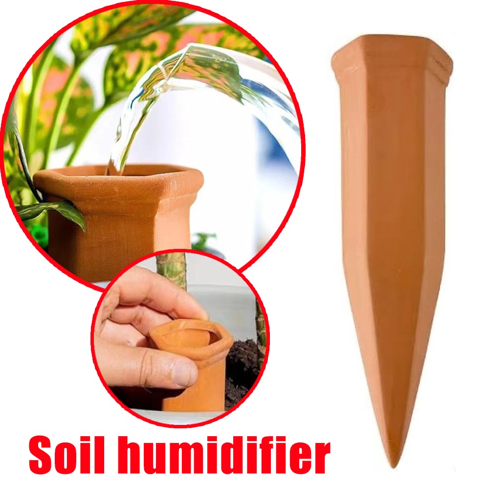 Plant Support Stake - テラコッタ自動散水装置 植物散水システム 植木鉢挿入式散水ステーク 鉢植えに適しています