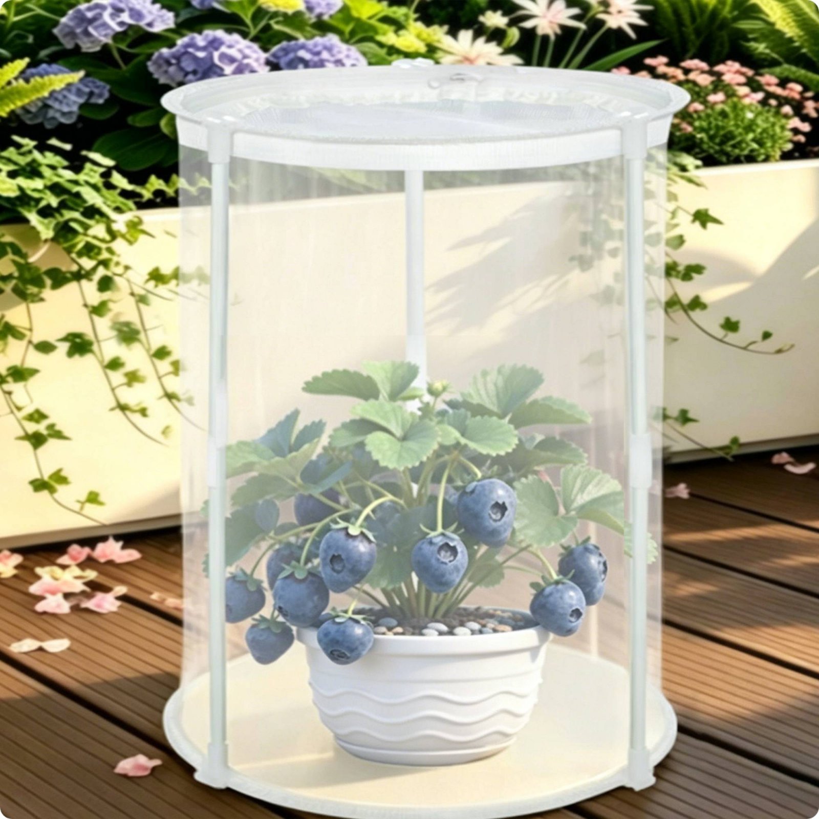 Garden Netting Cover - 拡張可能な植物カバー 携帯用拡張式植物囲い ガーデンメッシュクローシュ 360 ° ガーデンメッシュネット留め具の紹介