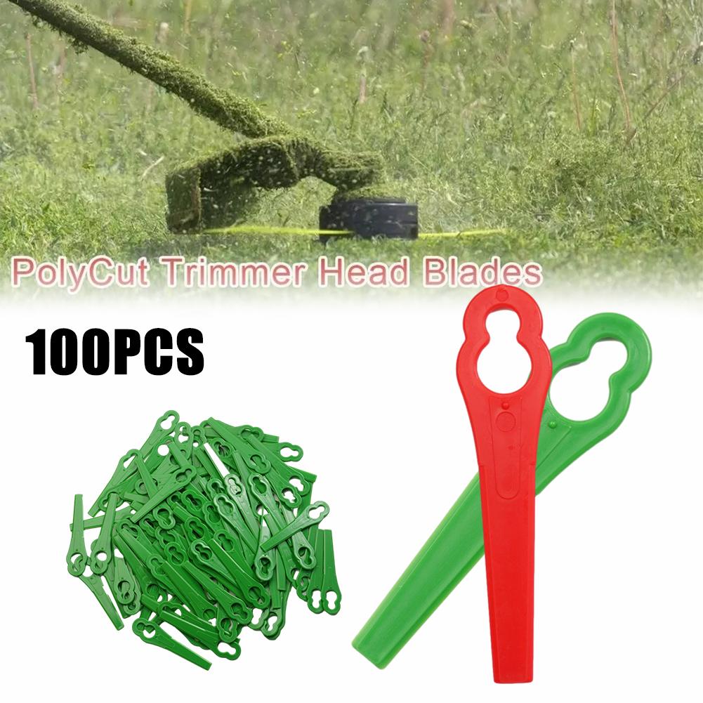100 個プラスチックカッターブレード電動コードレス草トリマ - Gardening Tools Grass Cutter のレビューと価格