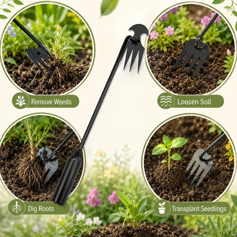 2in1ガーデンレーキ手動種子草根除去ツールプーラーシャベル - Gardening Tools Shovel のレビューと価格