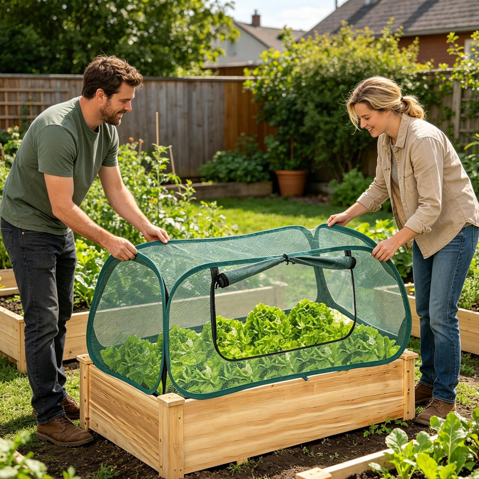 ポップアップ式ガーデンメッシュ植物カバー、持ち運び可能なネッ - Garden Netting Cover のレビューと価格