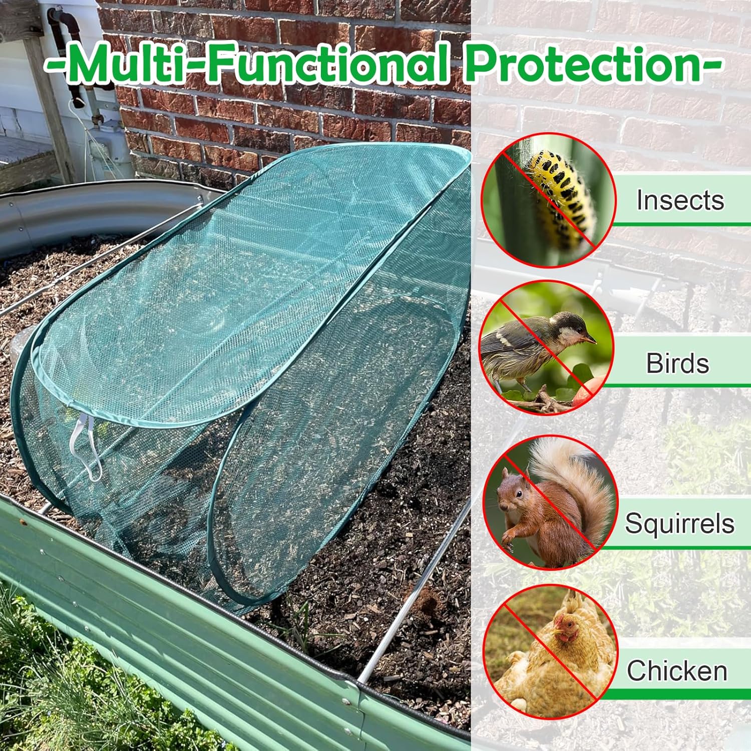 120cmポップアップ式ガーデンロウズ植物カバー、野菜栽培用 - Garden Netting Cover のレビューと価格