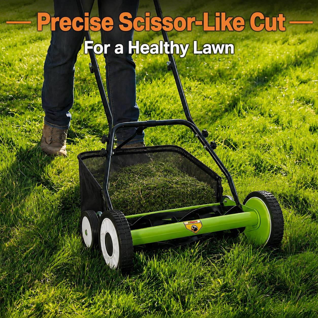 18インチ手押し式芝刈り機、4輪手動芝刈り機、5枚刃カーボン - Gardening Tools Grass Cutter のレビューと価格