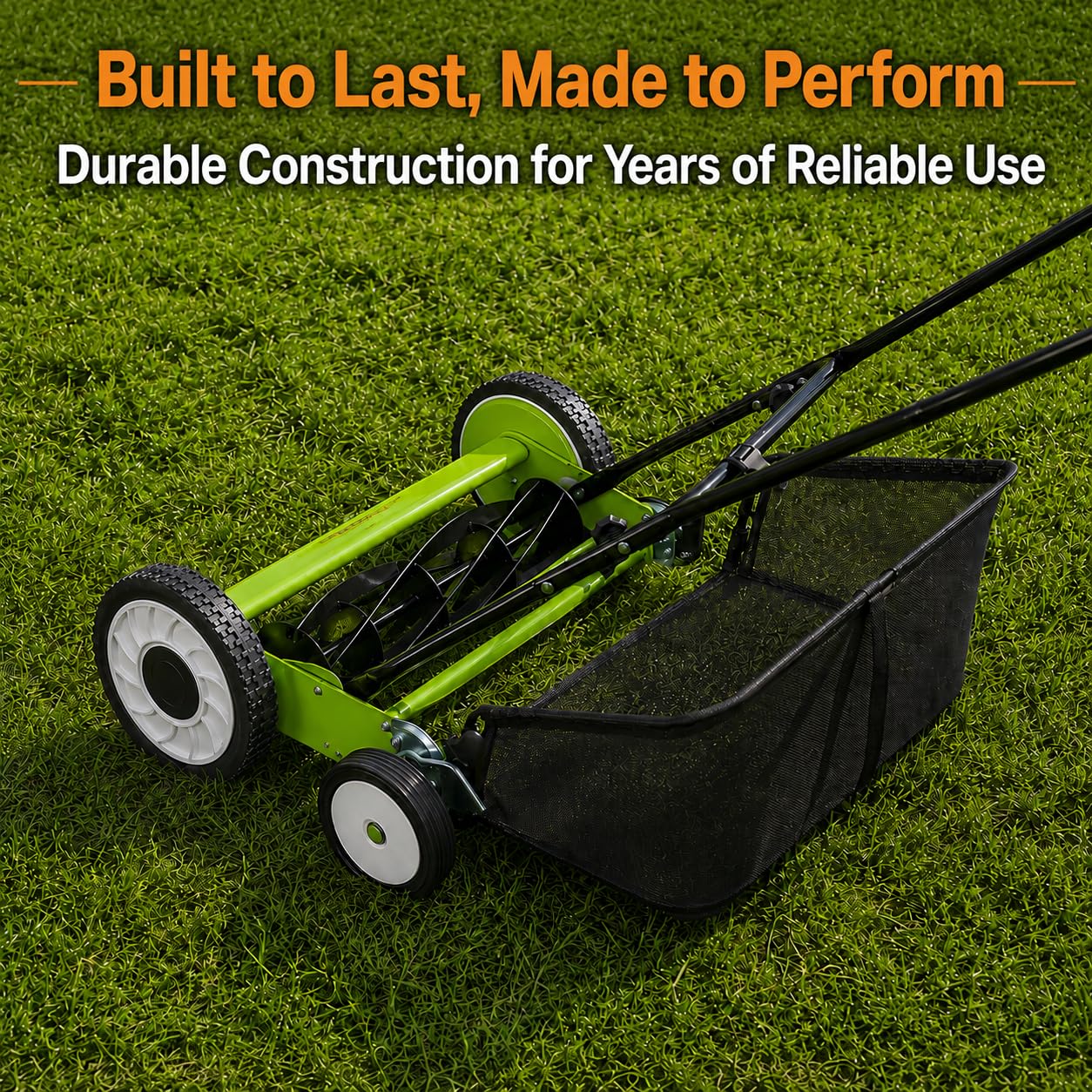 18インチ手押し式芝刈り機、4輪手動芝刈り機、5枚刃カーボン - Gardening Tools Grass Cutter のレビューと価格