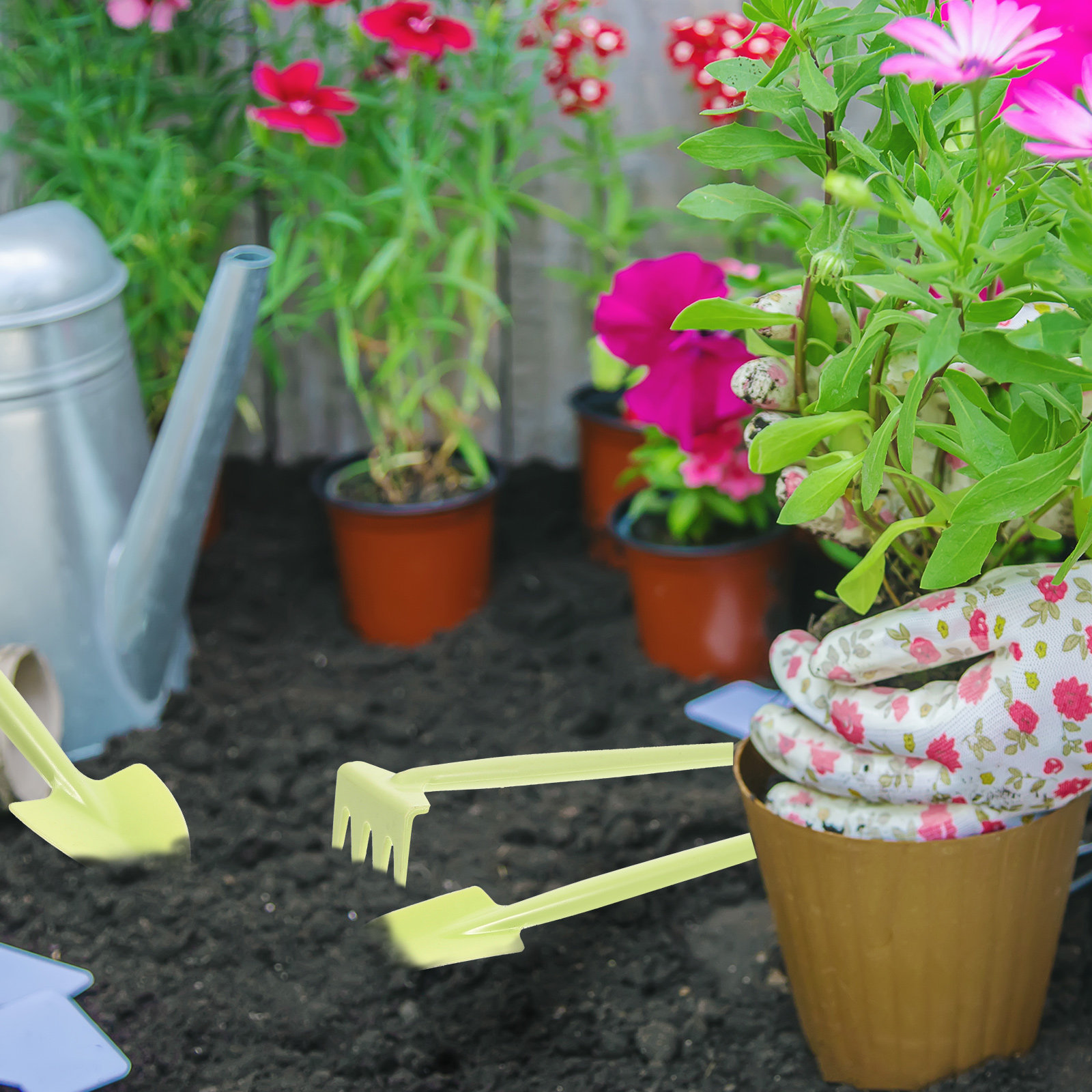 1セットのミニガーデニングツールセット。植え付け、移植、除草 - Gardening Tools Mothers Day のレビューと価格