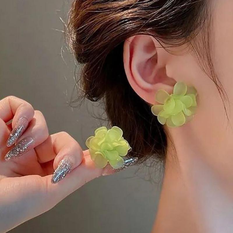 韓国の女性のための甘い花のイヤリング、925シルバー針、トレ - Plant Support Stake のレビューと価格